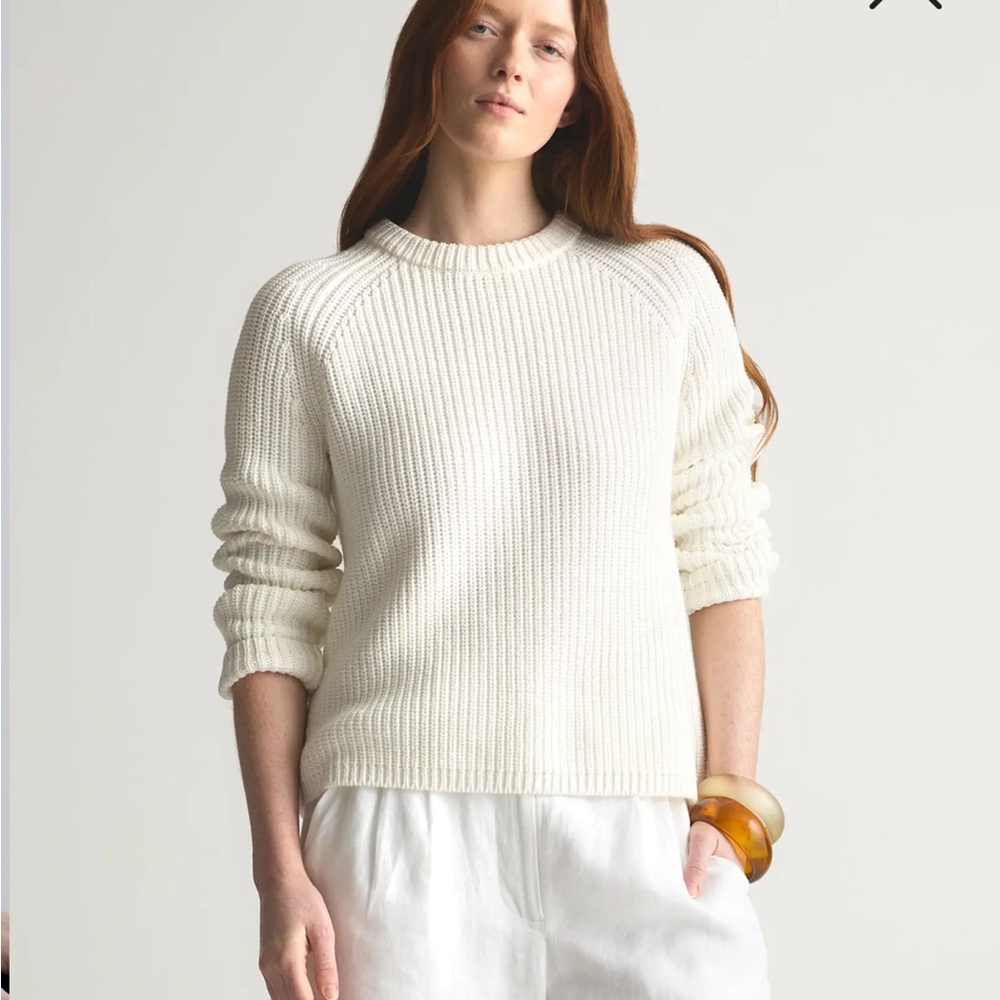 NWOT Quince 100% cotton fisherman crew sweater- size medium